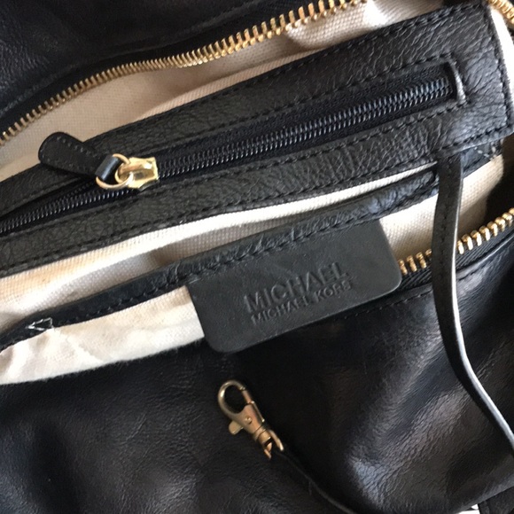 Michael Kors tote extra large Black leather gorgeous 2 top handle bag zip close - Picture 9 of 16